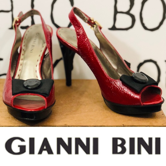 Gianni Bini Shoes Gianni Bini Red Patent Leather Slingback Pumps